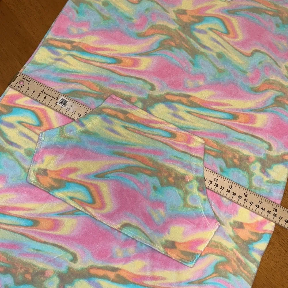 Lands End Tie Dye Hooded Pool Swim Cover Up Long Sleeve with Pocket Girls XL